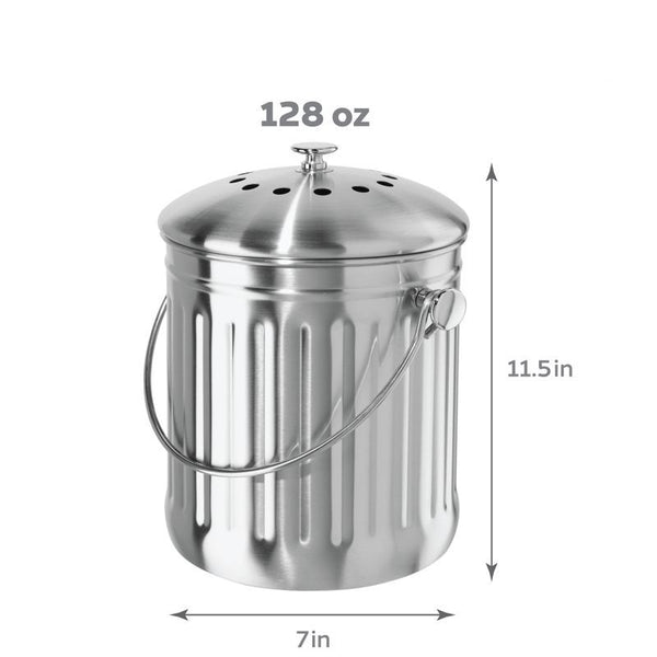 Stainless Compost Pail 3.8L