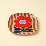 Poppy Pattern Enameled Tray