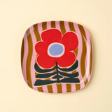 Poppy Pattern Enameled Tray