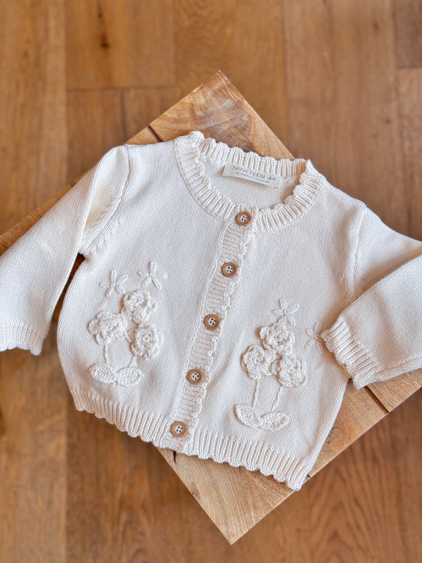 Raised Flower Baby Cardigan