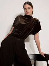 Velvet High Neck Top