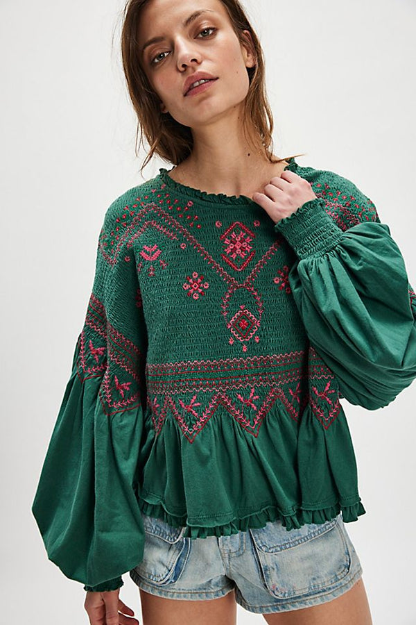 Holly Embroidered Top