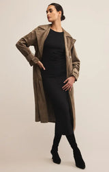 Dorian Faux Suede Trench