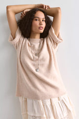 Margot Sweater Tee-Pearl