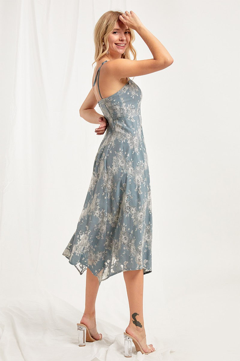 Midi Floral Lace Dress