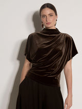 Velvet High Neck Top