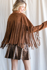 Faux Suede Fringe Jacket