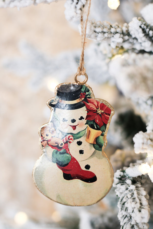 Retro Snowman Ornament