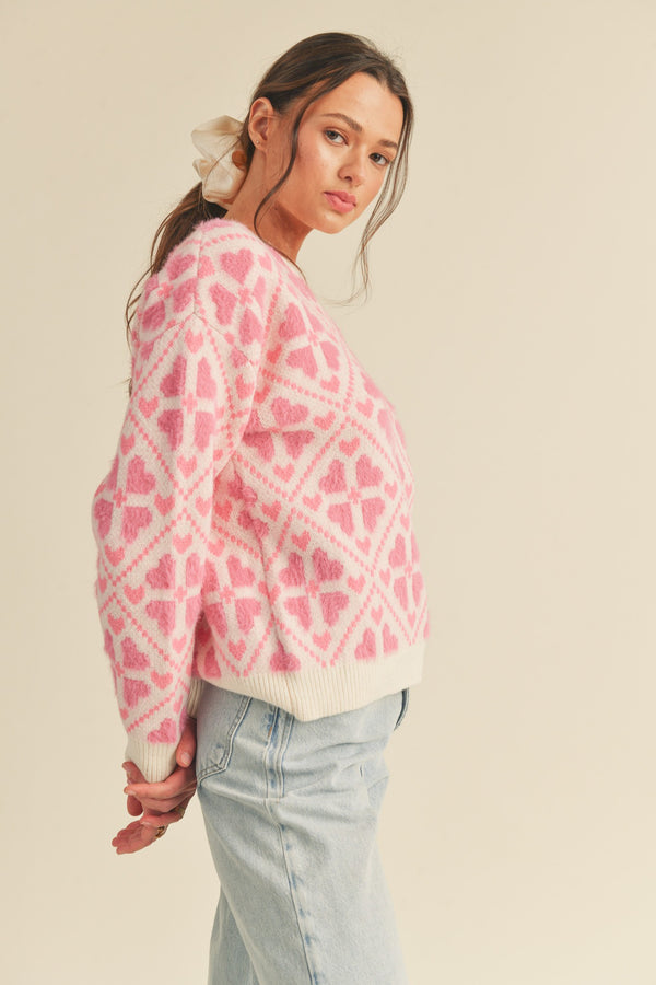 Jacquard Heart Sweater