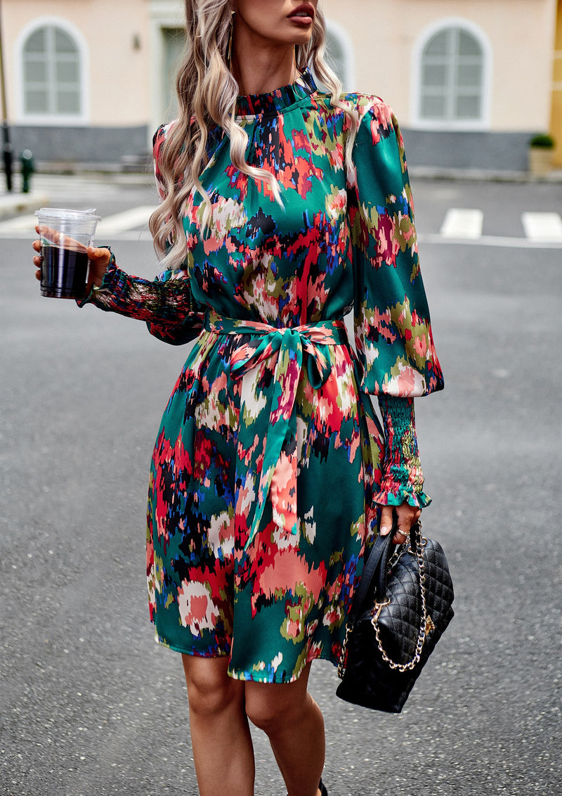 Multicolor Satin Dress