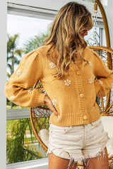Embroidered Flower Cardi