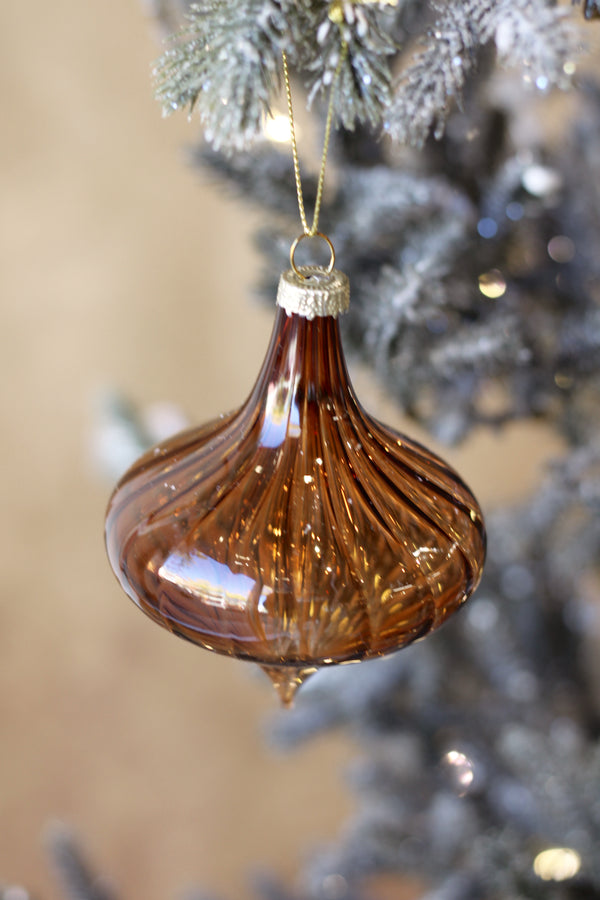 Clear Coffee Swirl Orn