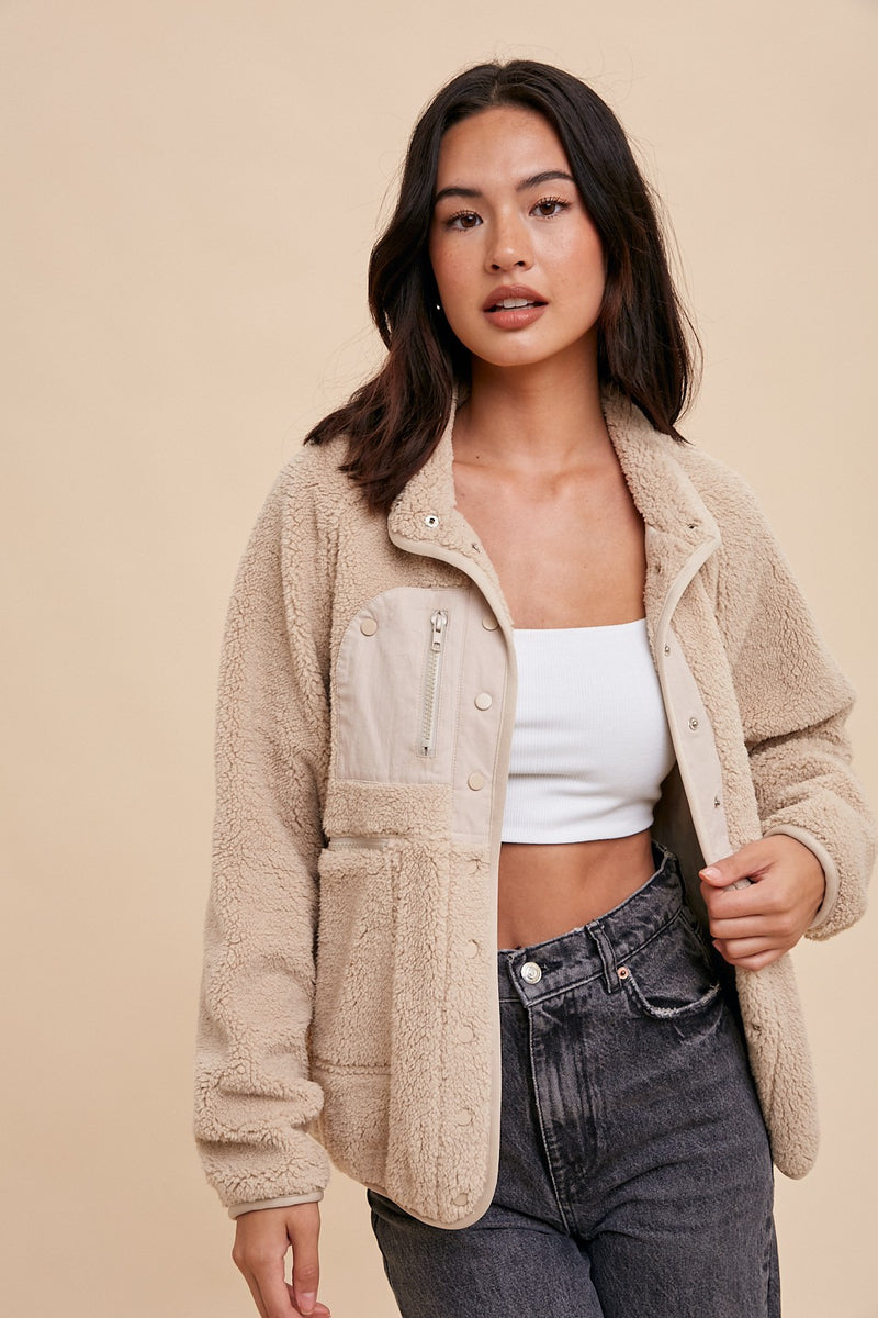 Sherpa Jacket With Snaps