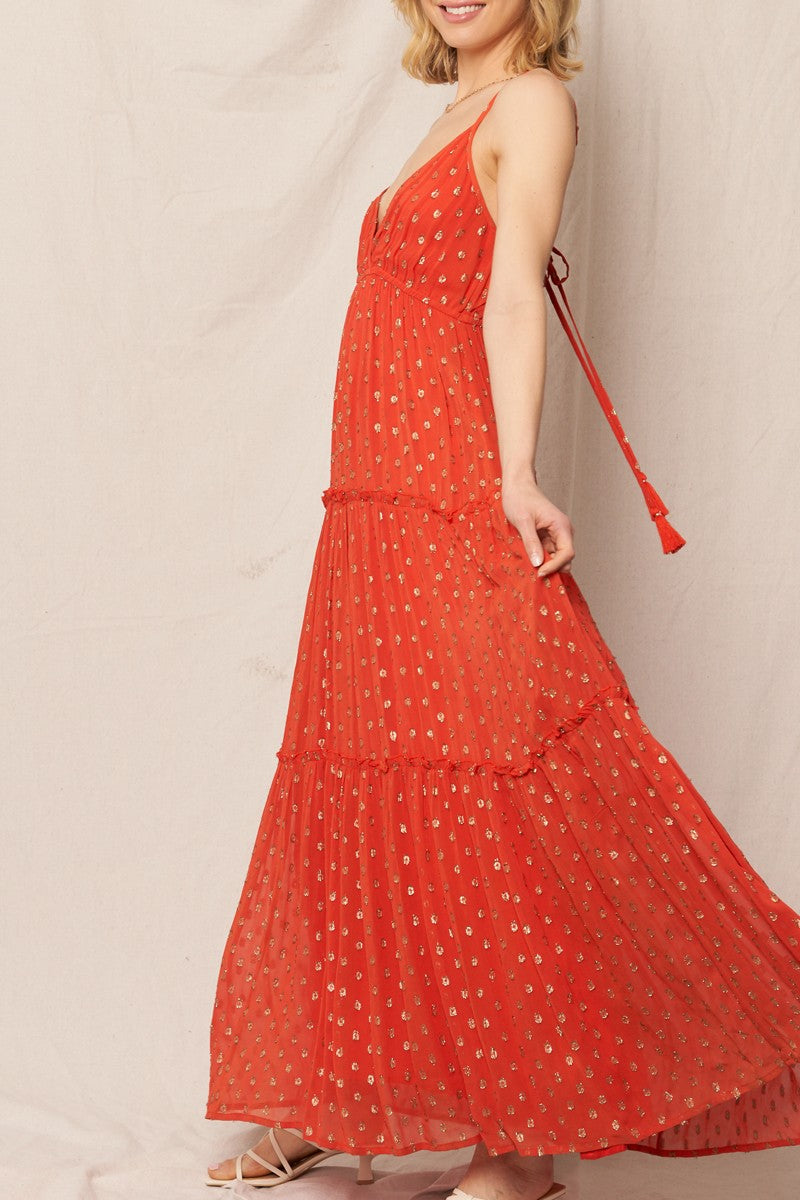 Metallic Polka Dot Maxi