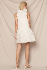 Halter Neck Organza Mini Dress