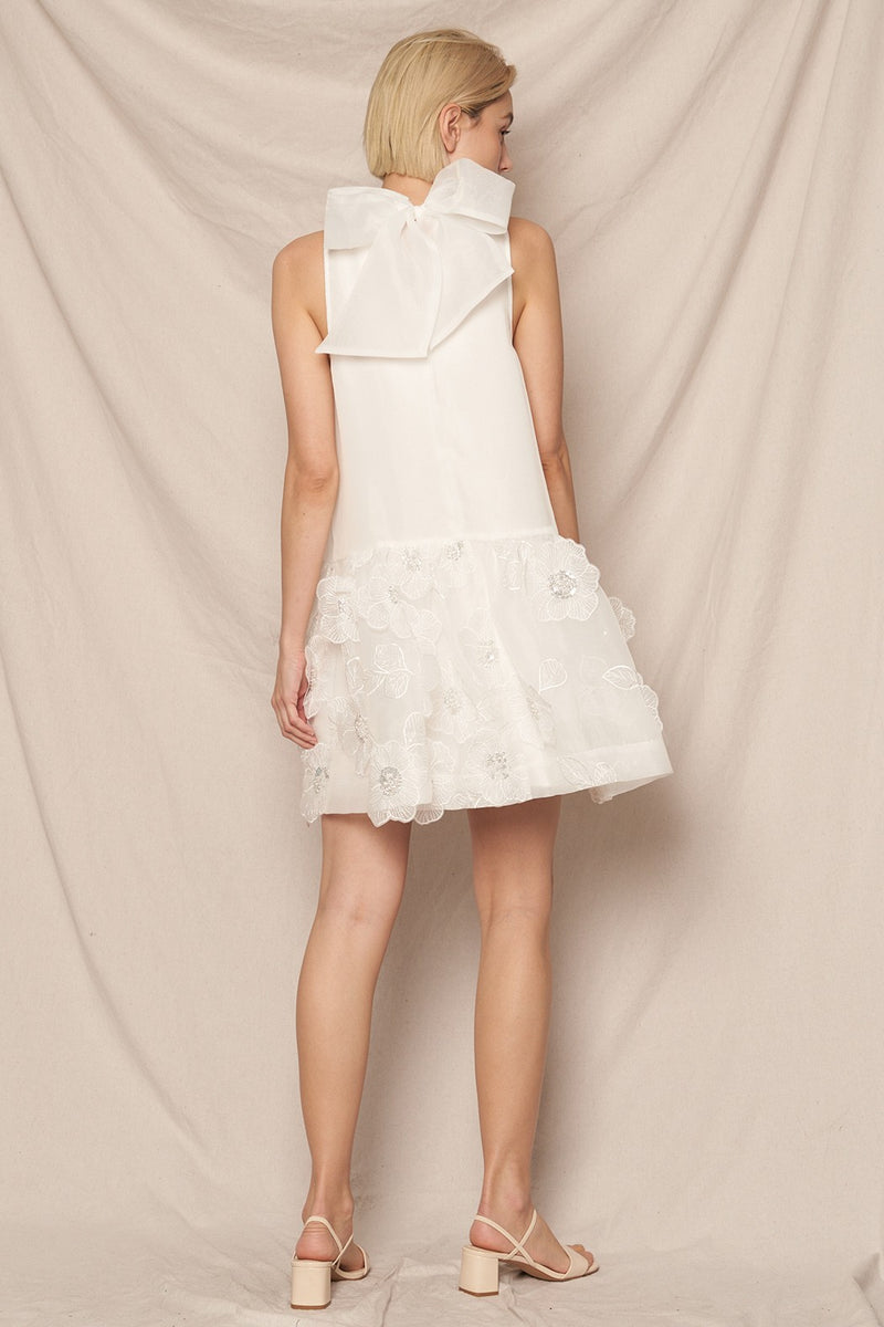 Halter Neck Organza Mini Dress
