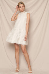 Halter Neck Organza Mini Dress