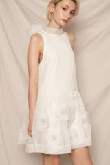 Halter Neck Organza Mini Dress