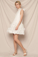 Halter Neck Organza Mini Dress