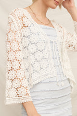 Wide Sleeve Crochet Cardigan