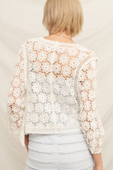 Wide Sleeve Crochet Cardigan