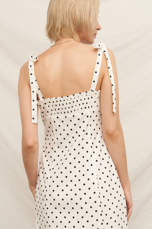 Polka Dot Midi Dress w/Slit