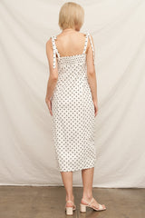 Polka Dot Midi Dress w/Slit