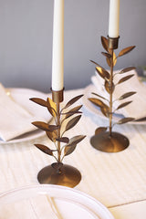 Metal Leaf Candle Holder
