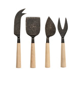Maple Wood Cheese Knives S/4