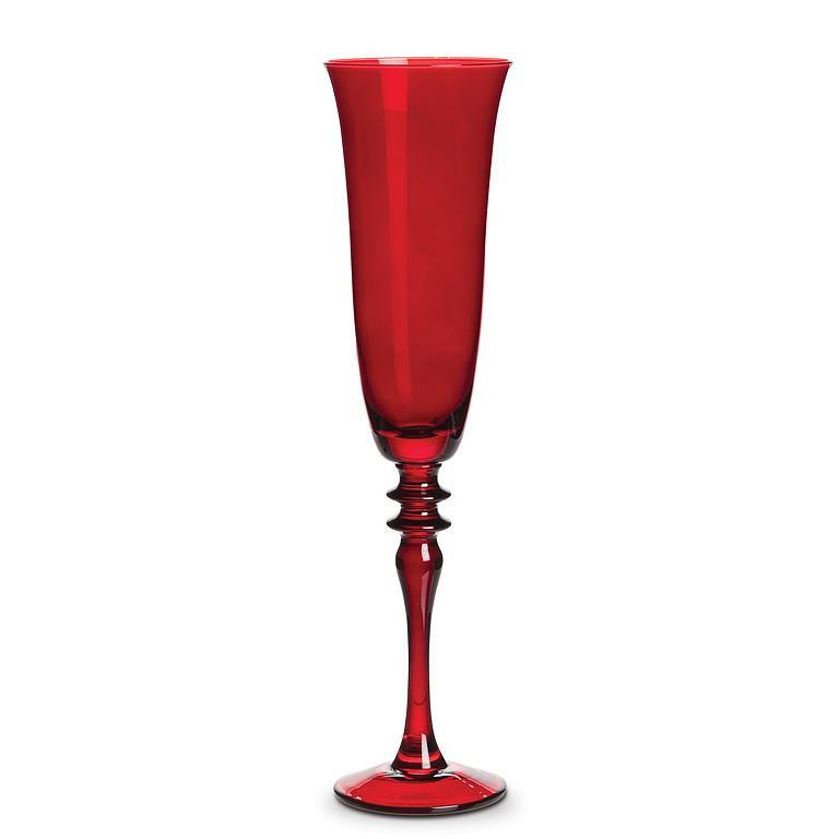 Ornate Stem Flute-Red