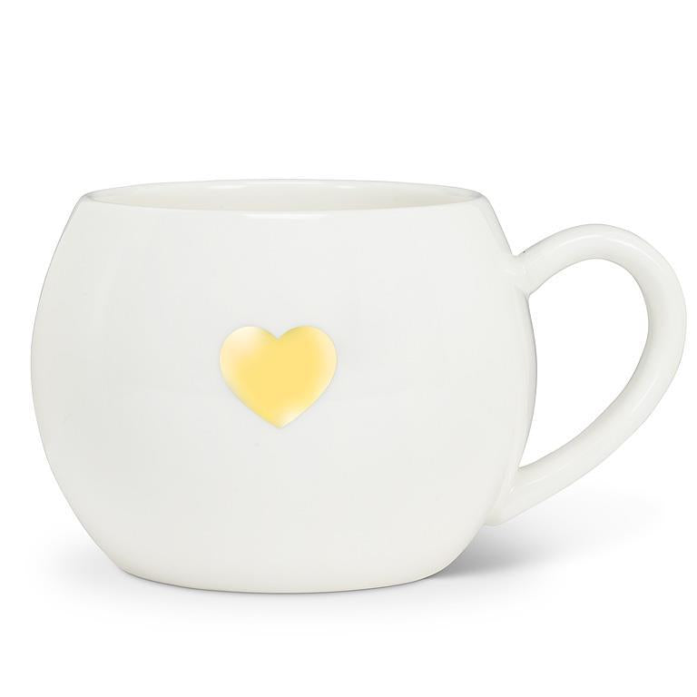 Gold Heart Belly Mug