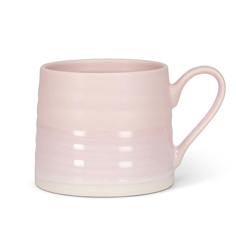 Ridged Stoneware Mug-Pink
