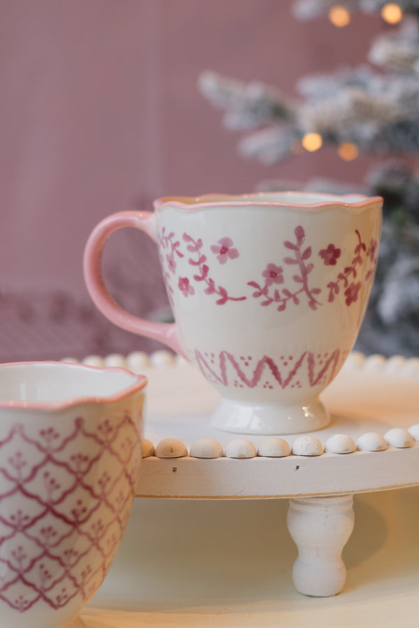 Stoneware Teacup-Pink