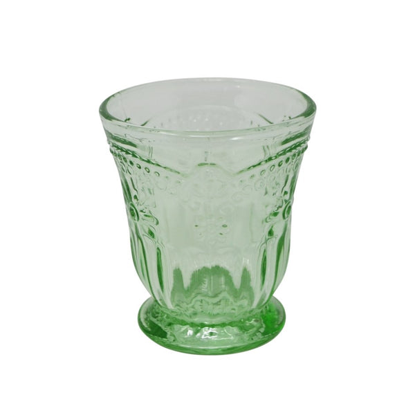 Green Floral Glass