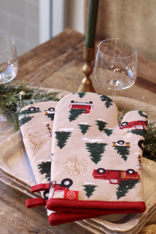 Red Truck Oven Mitt S/2