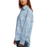 Airbrushed Blossom Denim Shirt