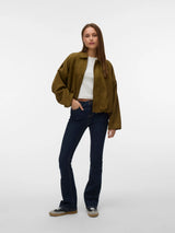 Hazel Faux Suede Bomber
