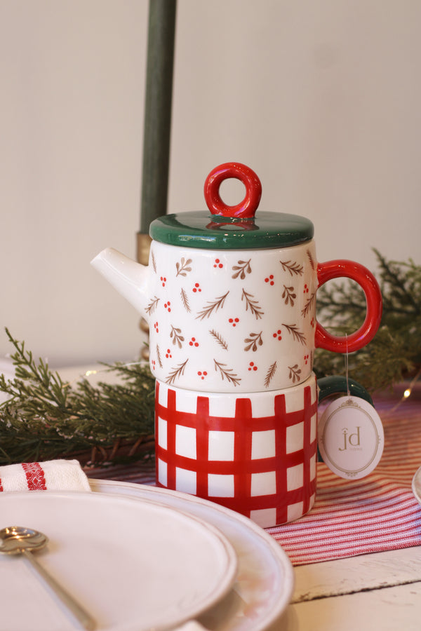 Holly Stack Tea/Mug Set