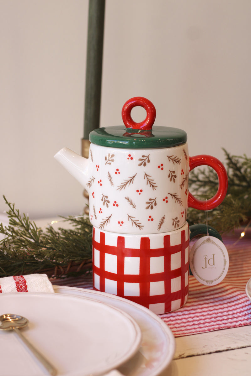 Holly Stack Tea/Mug Set