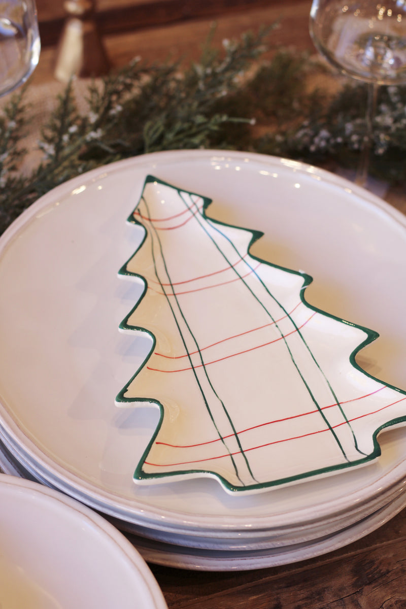 Plaid Tree Plate