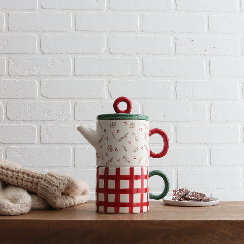 Holly Stack Tea/Mug Set