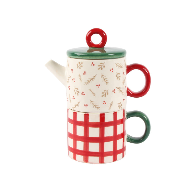Holly Stack Tea/Mug Set