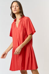 Pleated V Neck Babydoll