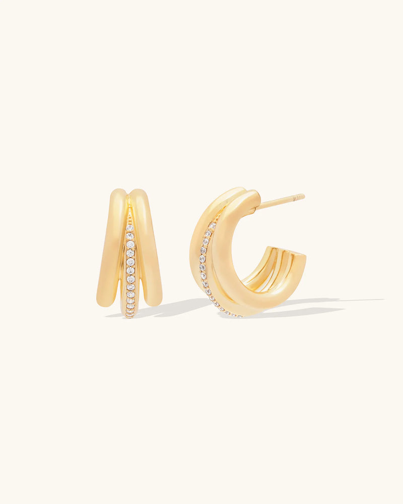 Triplette Pave Hoops