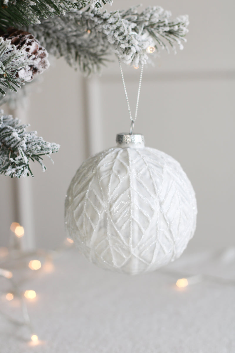 Iced Birch Glass Ball