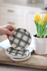 Hand Painted Grid Plate