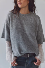 Margot Sweater Tee-Grey