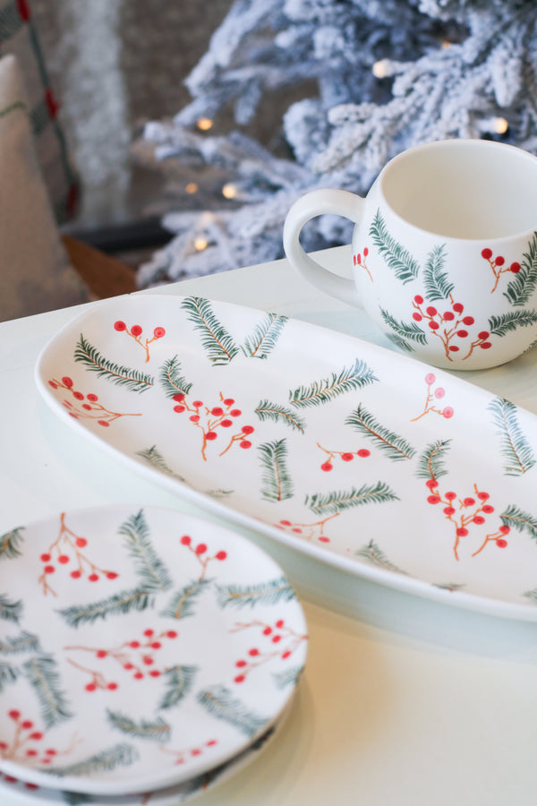 Pine & Berries Oval Platter