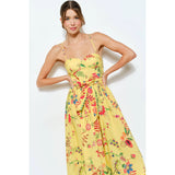 Embroidered Bustier Midi Dress