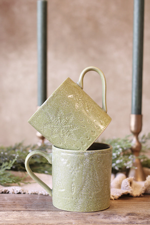 Debossed Green Mug